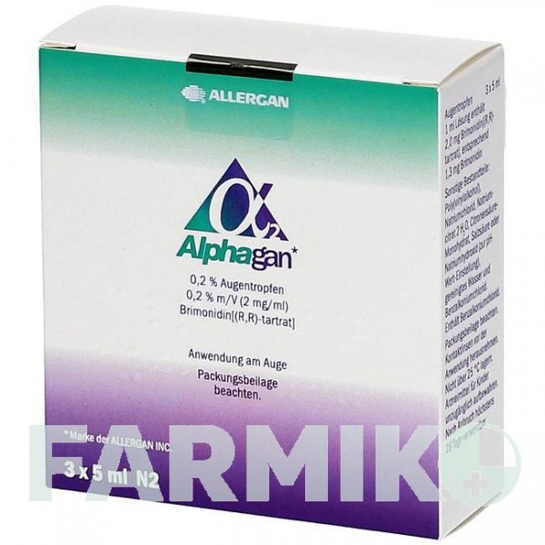 АЛЬФАГАН (ALPHAGAN) 0,2% 2 мг/мл капли 3x5 мл - Бримонидин EMRA-MED