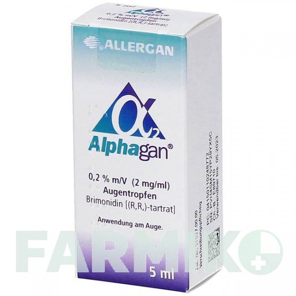 АЛЬФАГАН (ALPHAGAN) 0,2% 2 мг/мл краплі 5 мл - Бримонідин ORIFARM
