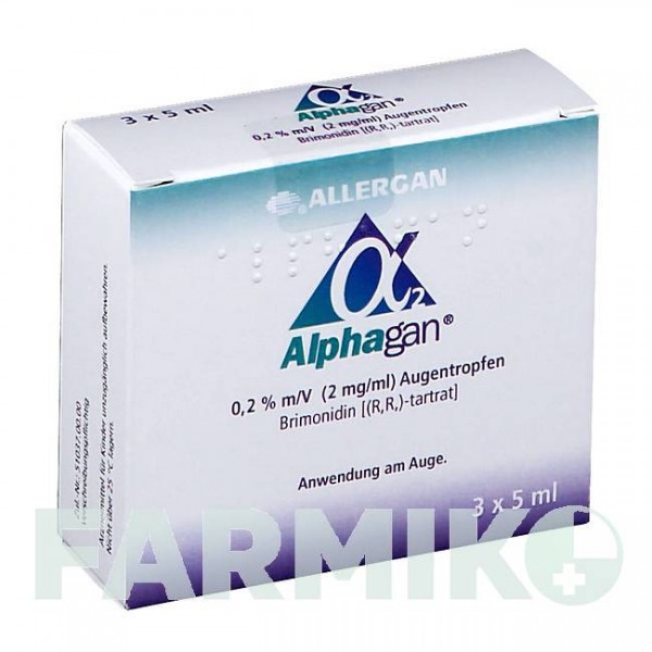 АЛЬФАГАН (ALPHAGAN) 0,2% 2 мг/мл краплі 3x5 мл - Бримонідин ORIFARM