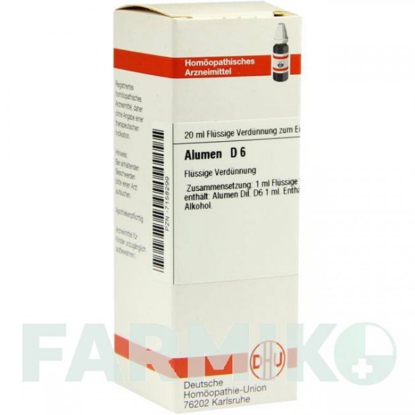 АЛЮМЕН (ALUMEN) D 6 раствор 20 мл - Гомеопатия DHU