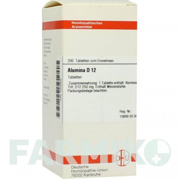 АЛЮМИНА (ALUMINA) D 12 таблетки 200 шт - Гомеопатия DHU