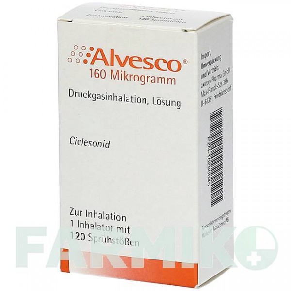 АЛЬВЕСКО (ALVESCO) 160 мкг 120 доз аэрозоль 1 шт - Циклесонид AXICORP PHARMA