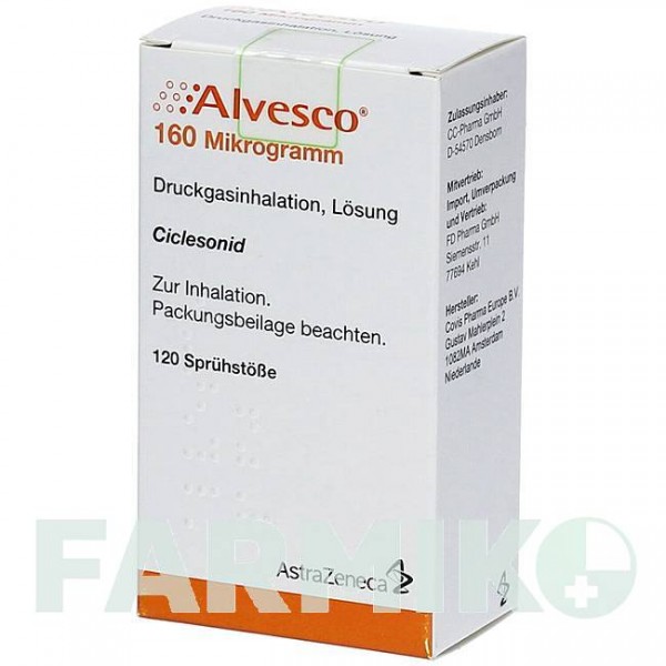 АЛЬВЕСКО (ALVESCO) 160 мкг 2 х 60 доз аерозоль 2 шт - Циклесонід FD PHARMA