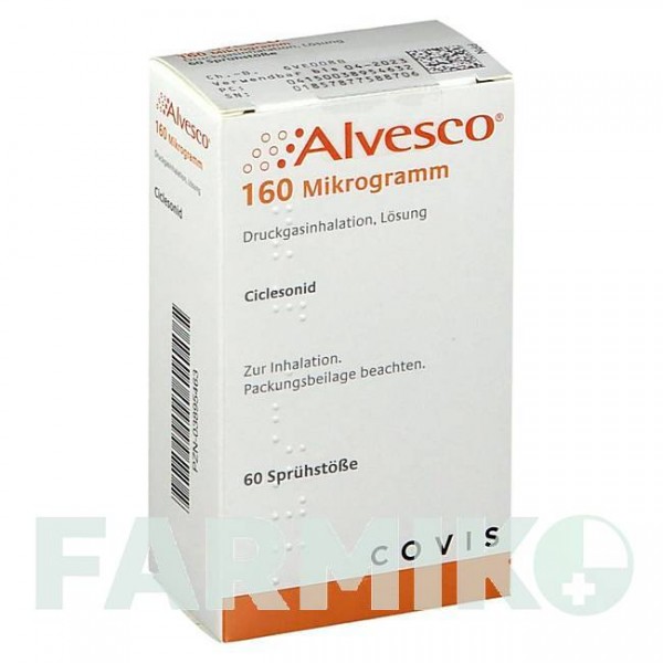АЛЬВЕСКО (ALVESCO) 160 мкг 60 доз аерозоль 1 шт - Циклесонід ZENTIVA