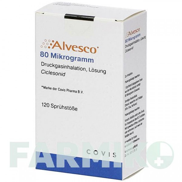 АЛЬВЕСКО (ALVESCO) 80 мкг 120 доз аерозоль 1 шт - Циклесонід EMRA-MED