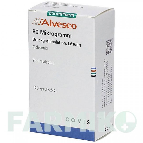 АЛЬВЕСКО (ALVESCO) 80 мкг 2 х 60 доз аэрозоль 2 шт - Циклесонид EURIMPHARM