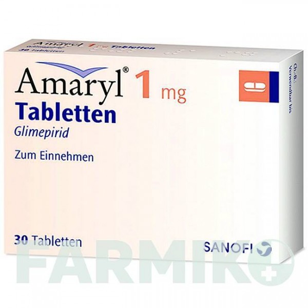 АМАРИЛ (AMARYL) 1 мг таблетки 30 шт - Глімепірид SANOFI