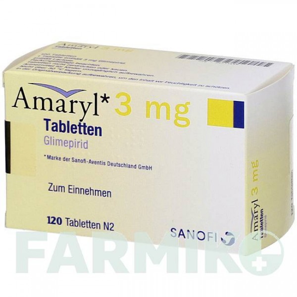 АМАРИЛ (AMARYL) 3 мг таблетки 120 шт - Глимепирид EMRA-MED