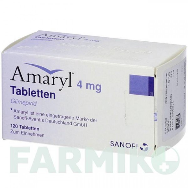 АМАРИЛ (AMARYL) 4 мг таблетки 120 шт - Глимепирид KOHLPHARMA