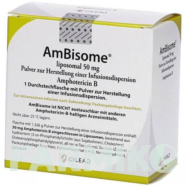 АМБИСОМ (AMBISOME) 50 мг порошок 1 шт - Амфотерицин B GILEAD SCIENCES