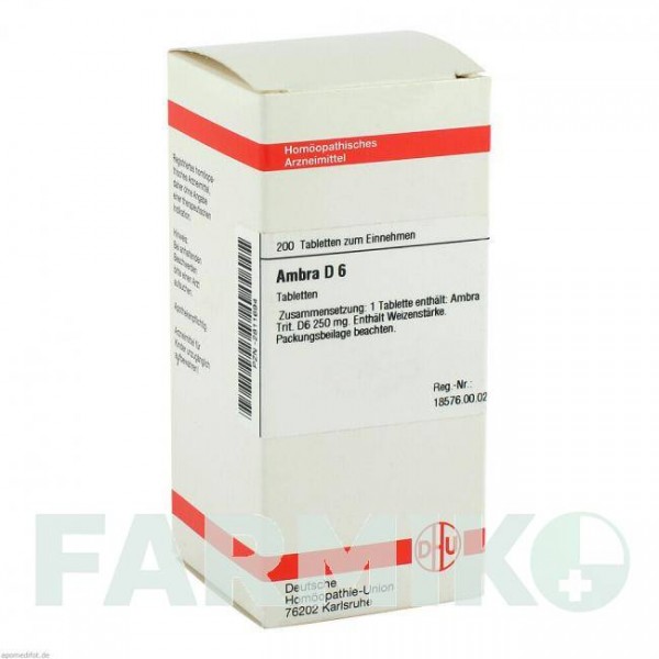 АМБРА (AMBRA) D 6 таблетки 200 шт - Гомеопатия DHU