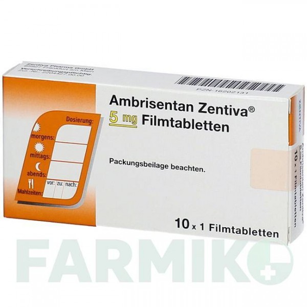 АМБРИЗЕНТАН (AMBRISENTAN) 5 мг таблетки 30 шт - Амбризентан ZENTIVA