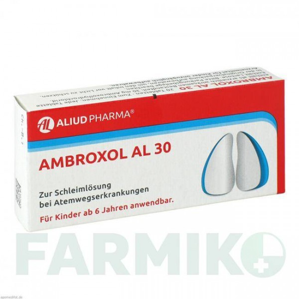 АМБРОКСОЛ (AMBROXOL) 30 таблетки 20 шт - Амброксол ALIUD PHARMA