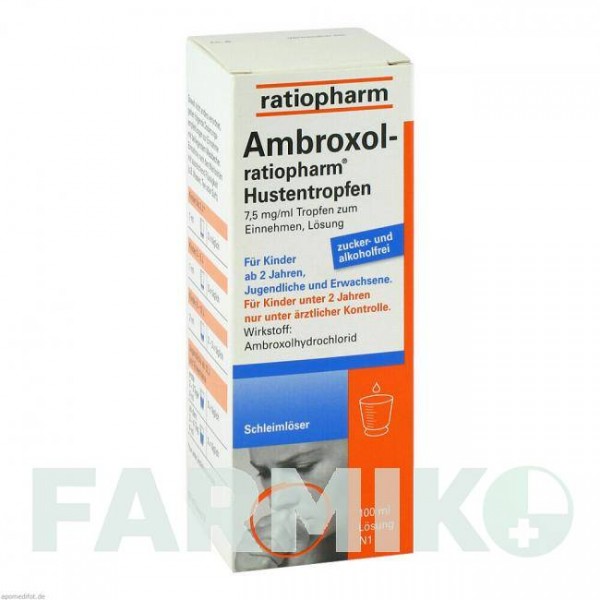 АМБРОКСОЛ (AMBROXOL) краплі 100 мл - Амброксол RATIOPHARM