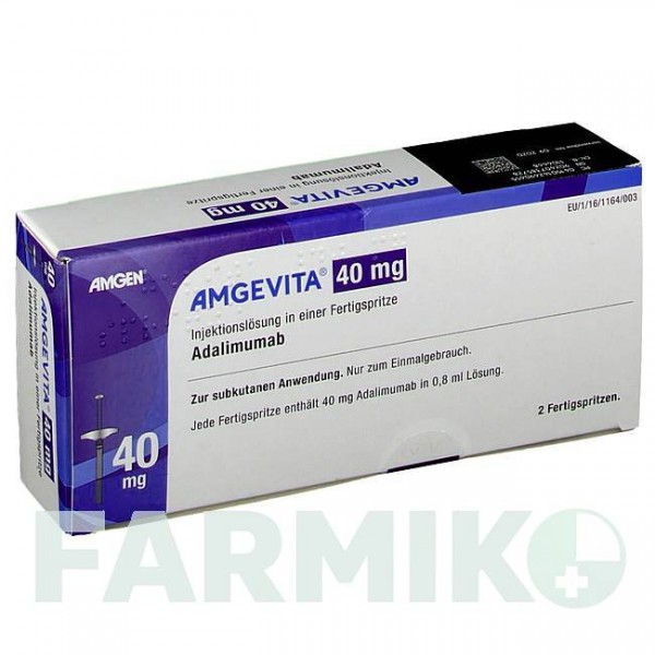 АМДЖЕВІТА (AMGEVITA) 40 мг/0,8 мл розчин 2 шт - Адалімумаб AMGEN