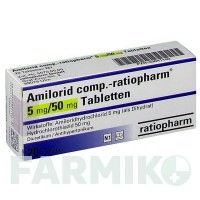 АМІЛОРИД (AMILORID) 5 мг/50 мг таблетки 20 шт - Гідрохлоротіазид, Амілорид RATIOPHARM