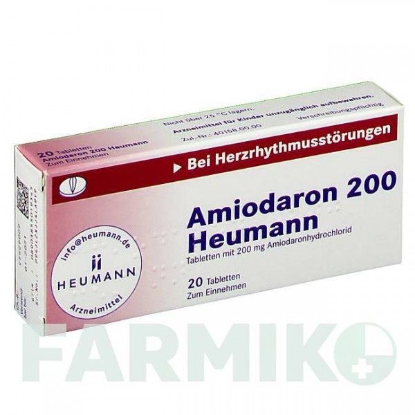 АМИОДАРОН (AMIODARON) 200 таблетки 20 шт - Амиодарон HEUMANN PHARMA