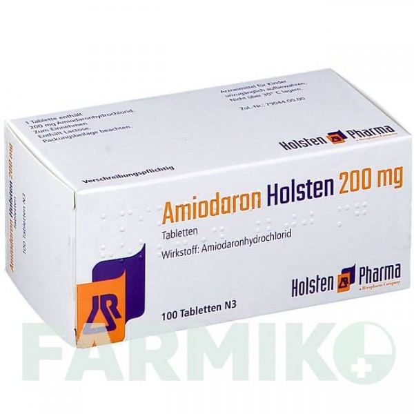 АМІОДАРОН (AMIODARON) 200 мг таблетки 100 шт - Аміодарон HOLSTEN PHARMA