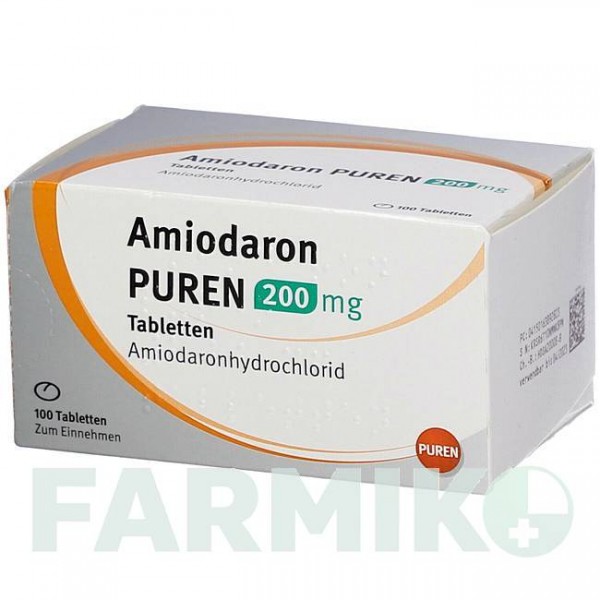 АМИОДАРОН (AMIODARON) 200 мг таблетки 20 шт - Амиодарон PUREN PHARMA