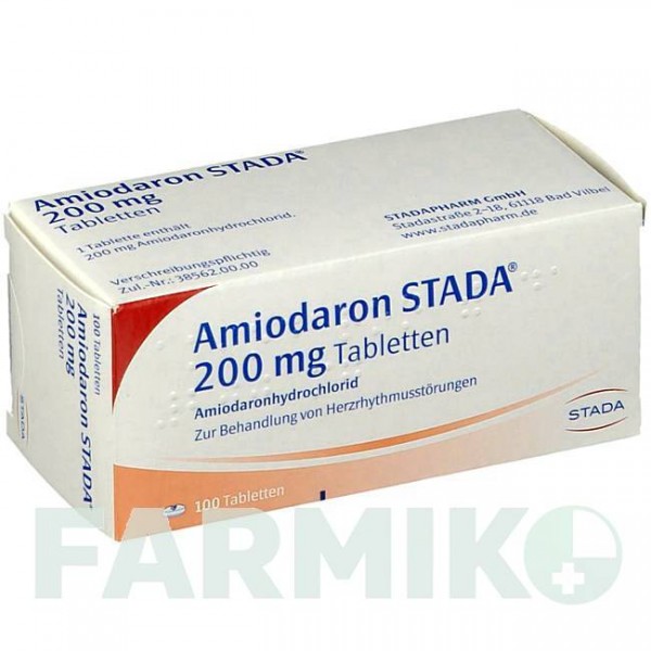 АМИОДАРОН (AMIODARON) 200 мг таблетки 100 шт - Амиодарон STADAPHARM