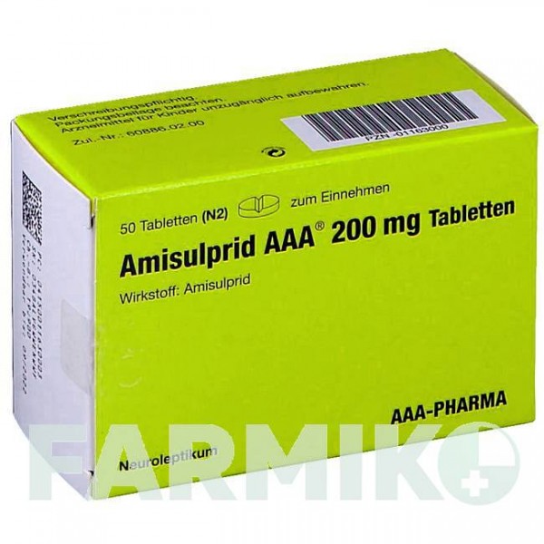 АМИСУЛЬПРИД (AMISULPRID) 200 мг таблетки 50 шт - Амисульприд AAA - PHARMA