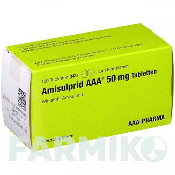 АМИСУЛЬПРИД (AMISULPRID) 50 мг таблетки 100 шт - Амисульприд AAA - PHARMA