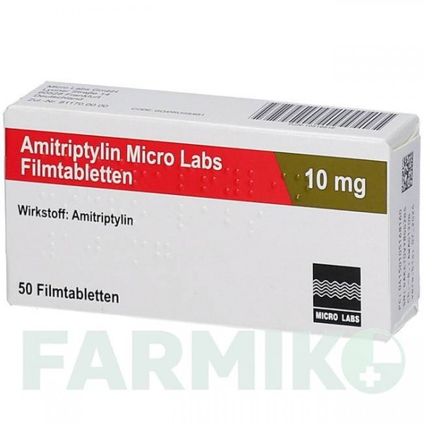 АМИТРИПТИЛИН (AMITRIPTYLIN) 10 мг таблетки 50 шт - Амитриптилин MICRO LABS