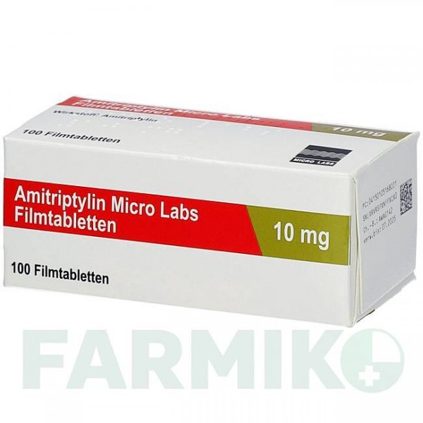 АМИТРИПТИЛИН (AMITRIPTYLIN) 10 мг таблетки 100 шт - Амитриптилин MICRO LABS