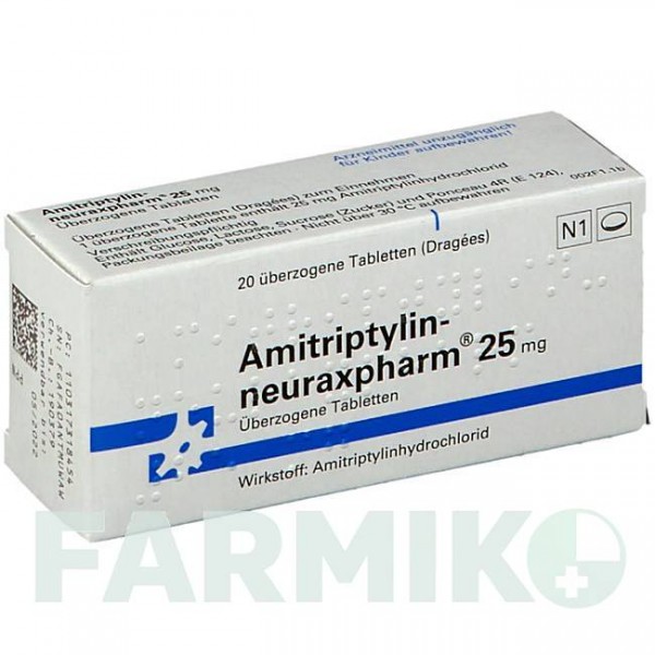 АМІТРИПТИЛІН (AMITRIPTYLIN) 25 мг таблетки 20 шт - Амітриптилін NEURAXPHARM