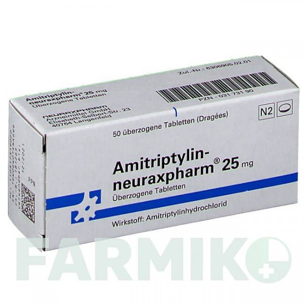 АМІТРИПТИЛІН (AMITRIPTYLIN) 25 мг таблетки 50 шт - Амітриптилін NEURAXPHARM