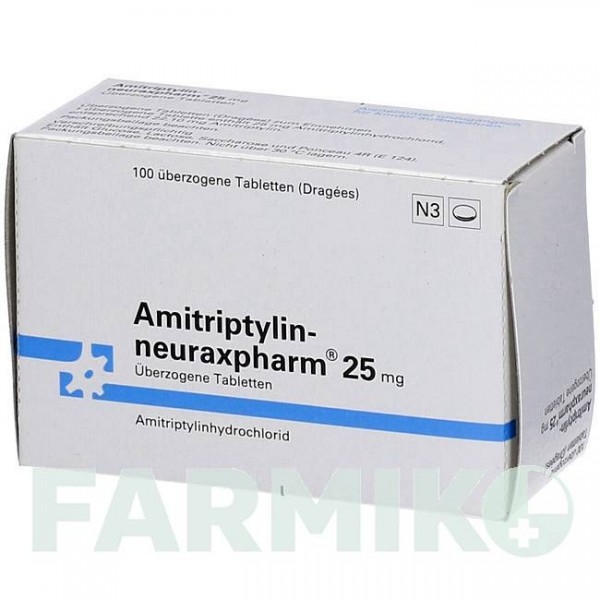 АМІТРИПТИЛІН (AMITRIPTYLIN) 25 мг таблетки 100 шт - Амітриптилін NEURAXPHARM