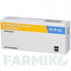 АМИТРИПТИЛИН (AMITRIPTYLIN) 44,19 мг таблетки 20 шт - Амитриптилин MICRO LABS