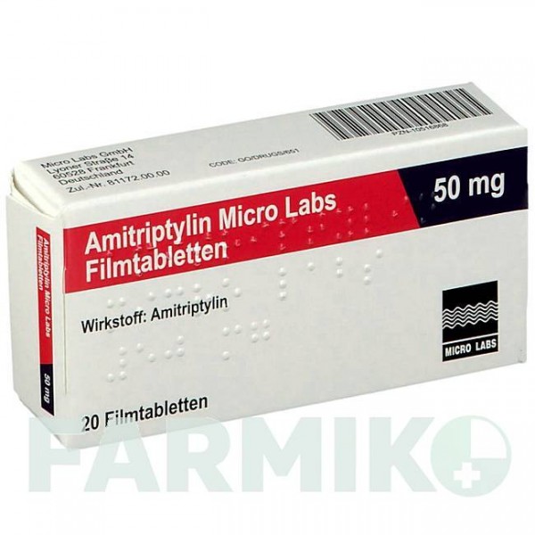 АМІТРИПТИЛІН (AMITRIPTYLIN) 50 мг таблетки 20 шт - Амітриптилін MICRO LABS