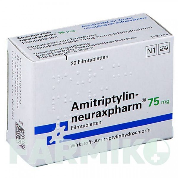 АМИТРИПТИЛИН (AMITRIPTYLIN) 75 мг таблетки 20 шт - Амитриптилин NEURAXPHARM