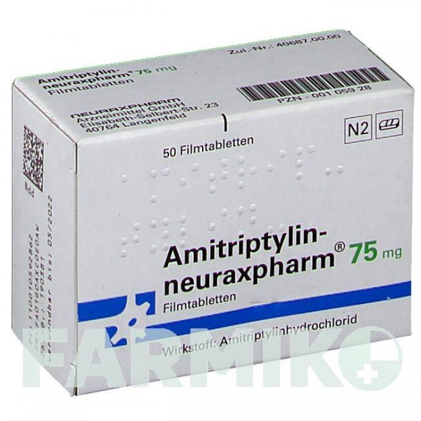 АМИТРИПТИЛИН (AMITRIPTYLIN) 75 мг таблетки 50 шт - Амитриптилин NEURAXPHARM
