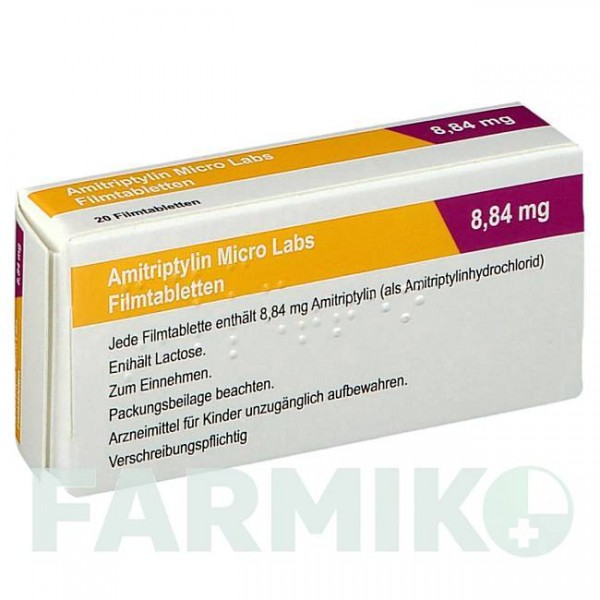АМІТРИПТИЛІН (AMITRIPTYLIN) 8,84 мг таблетки 20 шт - Амітриптилін MICRO LABS