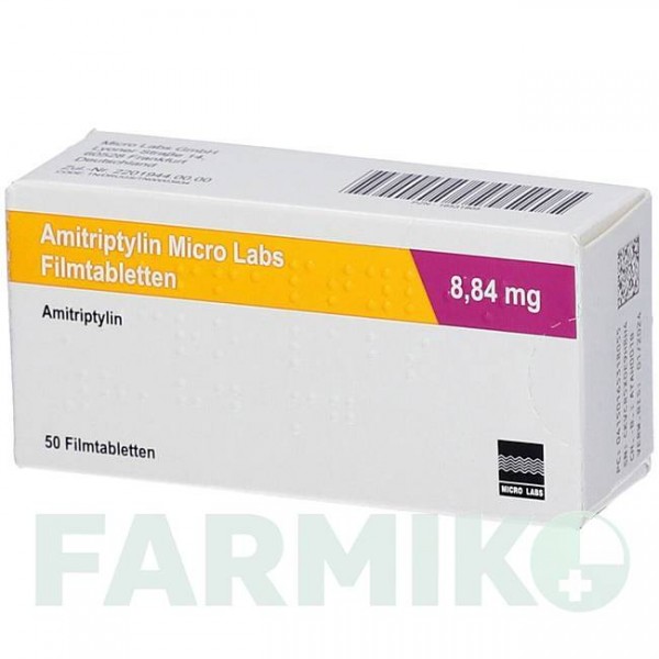 АМИТРИПТИЛИН (AMITRIPTYLIN) 8,84 мг таблетки 50 шт - Амитриптилин MICRO LABS