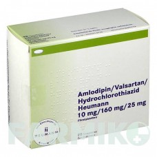 АМЛОДИПИН (AMLODIPIN) 10/160/25 мг таблетки 98 шт - Валсартан, Амлодипин, Гидрохлоротиазид HEUMANN PHARMA
