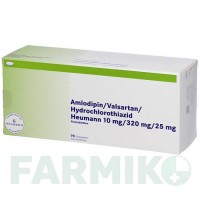 АМЛОДИПІН (AMLODIPIN) 10/320/25 мг таблетки 98 шт - Валсартан, Амлодипін, Гідрохлоротіазид HEUMANN PHARMA