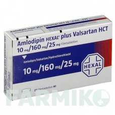 АМЛОДИПІН (AMLODIPIN) 10 мг/160 мг/25 мг таблетки 98 шт - Валсартан, Амлодипін, Гідрохлоротіазид HEXAL