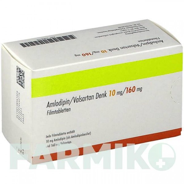 АМЛОДИПИН (AMLODIPIN) 10 мг/160 мг таблетки 98 шт - Валсартан, Амлодипин DENK PHARMA