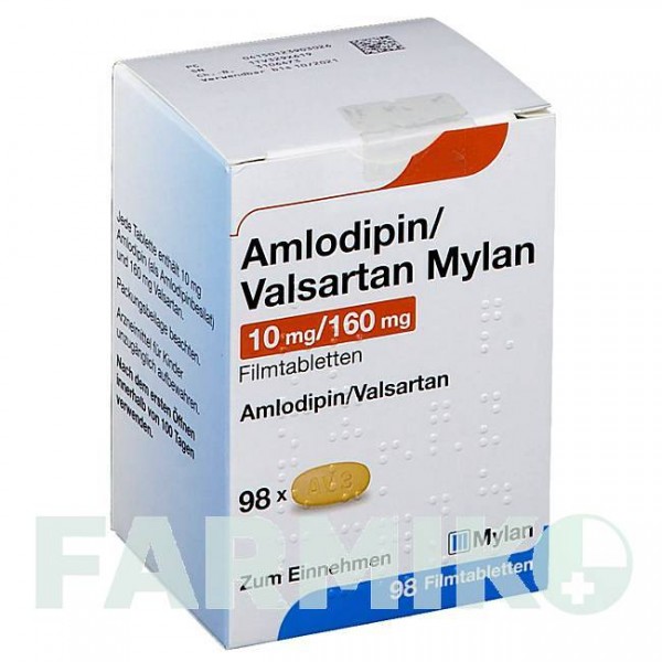 АМЛОДИПИН (AMLODIPIN) 10 мг/160 мг таблетки 98 шт - Валсартан, Амлодипин VIATRIS