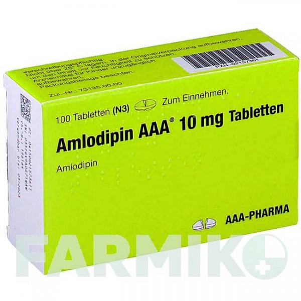 АМЛОДИПИН (AMLODIPIN) 10 мг таблетки 100 шт - Амлодипин AAA - PHARMA