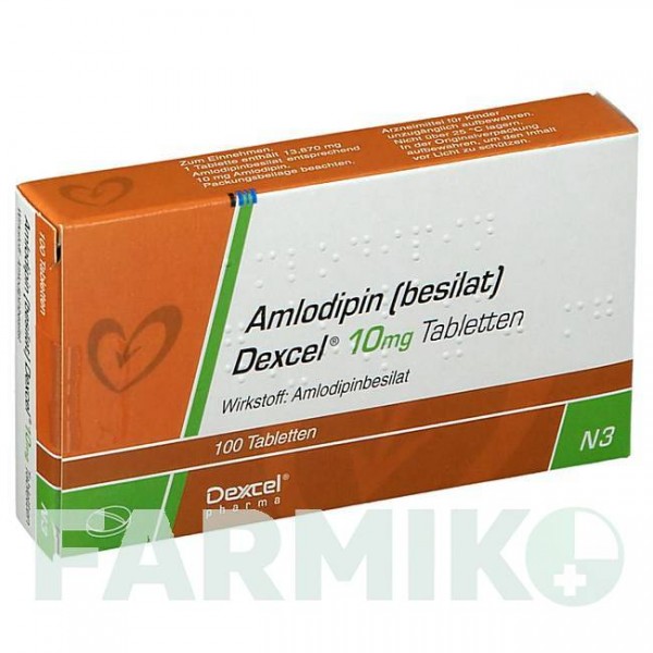 АМЛОДИПИН (AMLODIPIN) 10 мг таблетки 100 шт - Амлодипин DEXCEL PHARMA