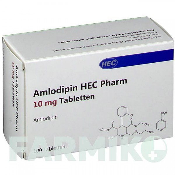 АМЛОДИПИН (AMLODIPIN) 10 мг таблетки 100 шт - Амлодипин HEC PHARM
