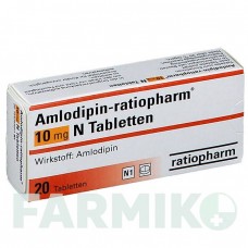 АМЛОДИПІН (AMLODIPIN) 10 мг таблетки 20 шт - Амлодипін RATIOPHARM