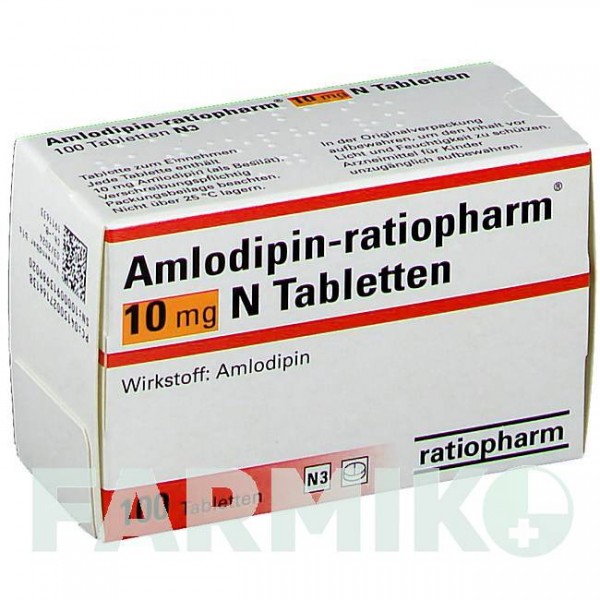 АМЛОДИПИН (AMLODIPIN) 10 мг таблетки 100 шт - Амлодипин RATIOPHARM