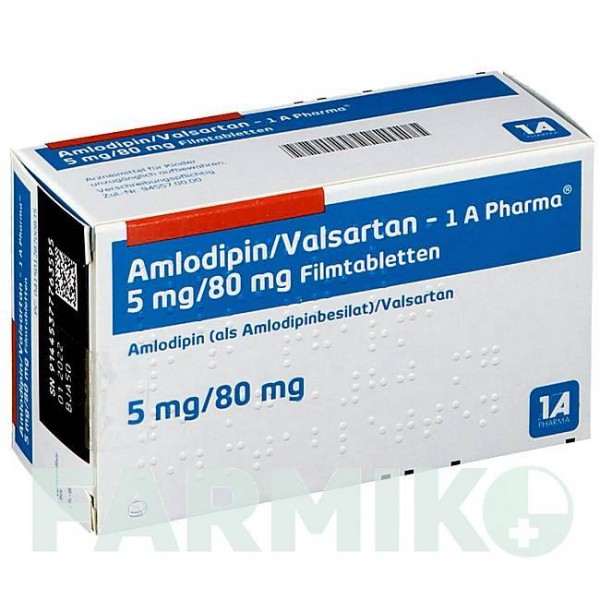 АМЛОДИПИН (AMLODIPIN) 5 мг/80 мг таблетки 28 шт - Валсартан, Амлодипин 1 A PHARMA