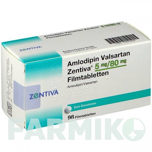 АМЛОДИПІН (AMLODIPIN) 5 мг/80 мг таблетки 98 шт - Валсартан, Амлодипін ZENTIVA