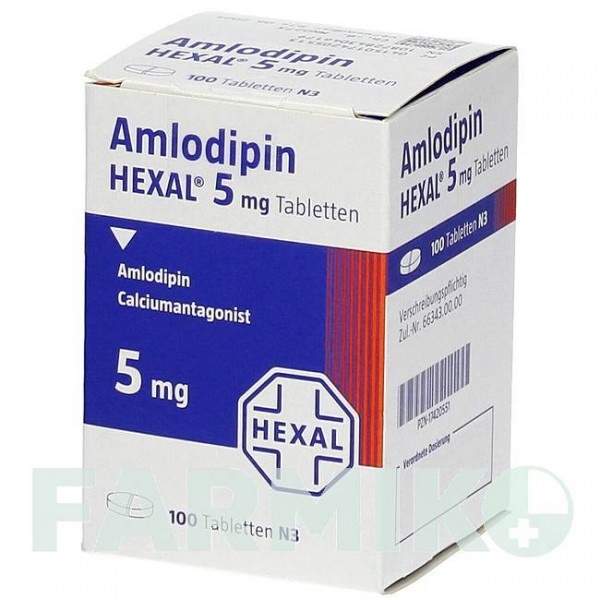 АМЛОДИПИН (AMLODIPIN) 5 мг таблетки 100 шт - Амлодипин HEXAL